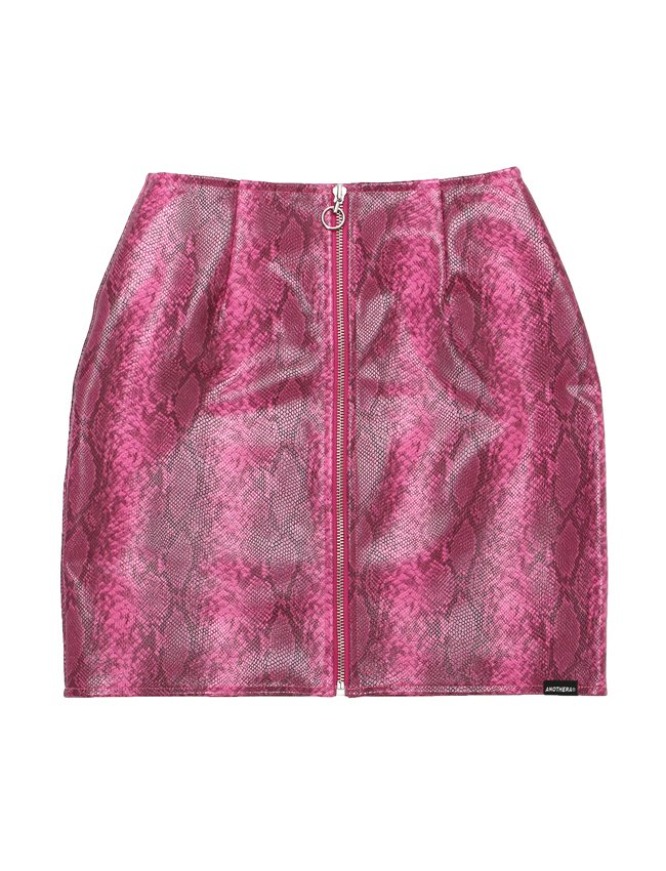 Python Zipper Mini Skirt [Pink]