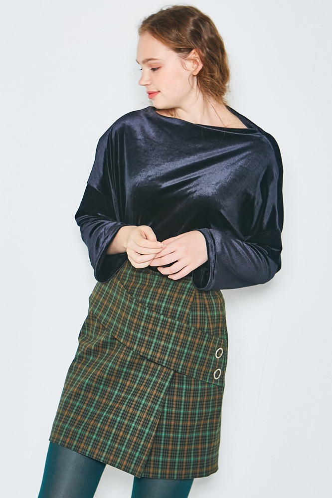 Mini check skirt [Green]